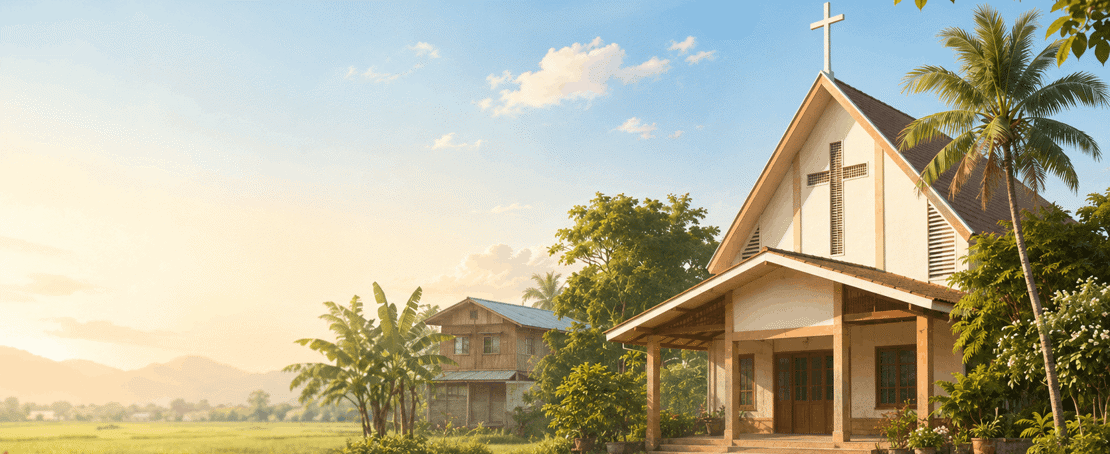 Thai church illustration AI